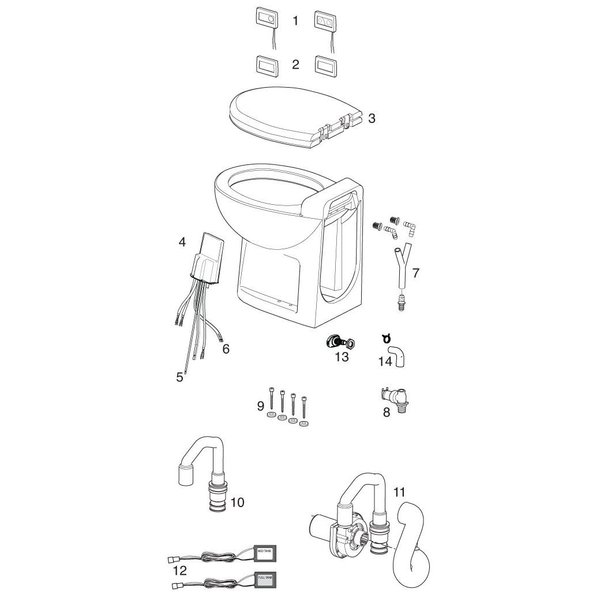 Thetford Thetford 36387 Wall Switch Control Panel for Tecma Silence Plus 2 Mode Toilet 36387